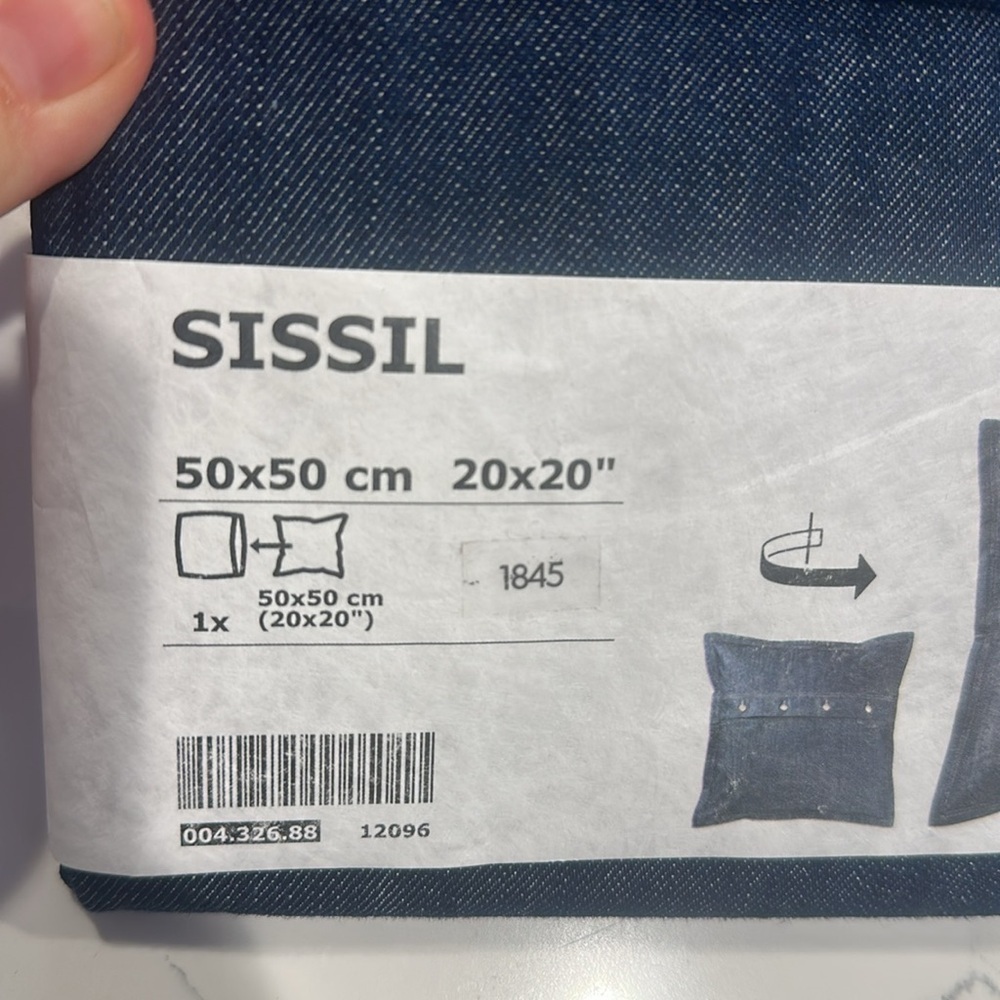 NEW IKEA SISSIL Cushion Cover Denim Blue 20" x 20" 004.326.88 - Picture 2 of 3